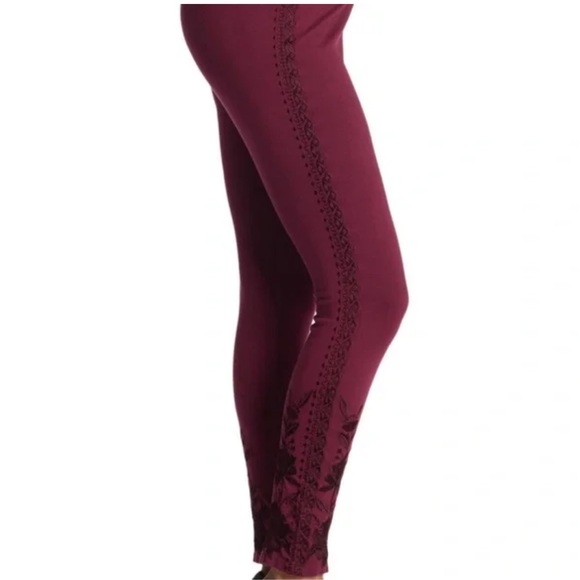 Johnny Was Joanna Tonal Embroidered Legging Vino Size Small - Picture 6 of 7